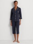 Lauren Ralph Lauren Capri Spot Pyjama Set, Navy