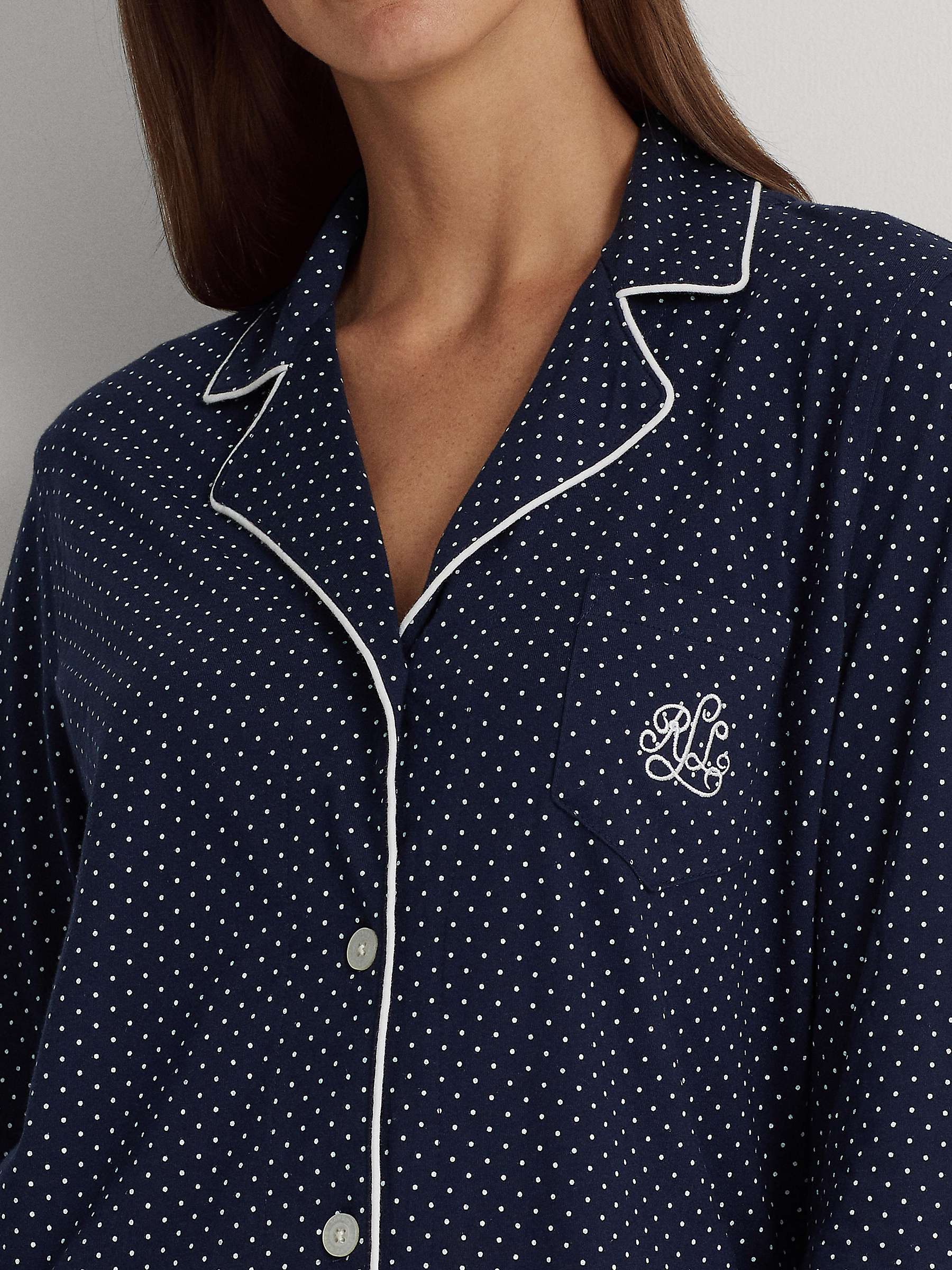 Buy Lauren Ralph Lauren Capri Spot Pyjama Set, Navy Online at johnlewis.com