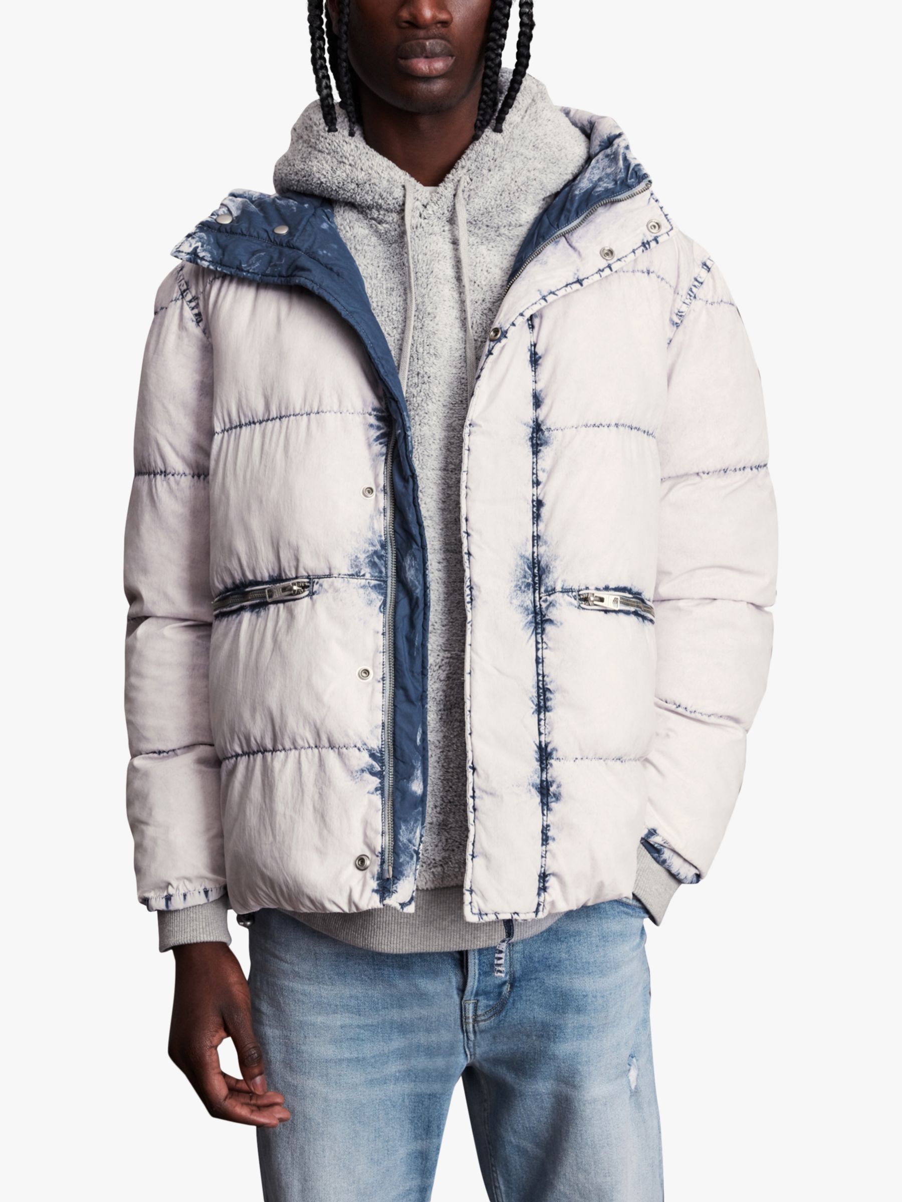 AllSaints Howden Puffer Jacket, Off White at John Lewis & Partners
