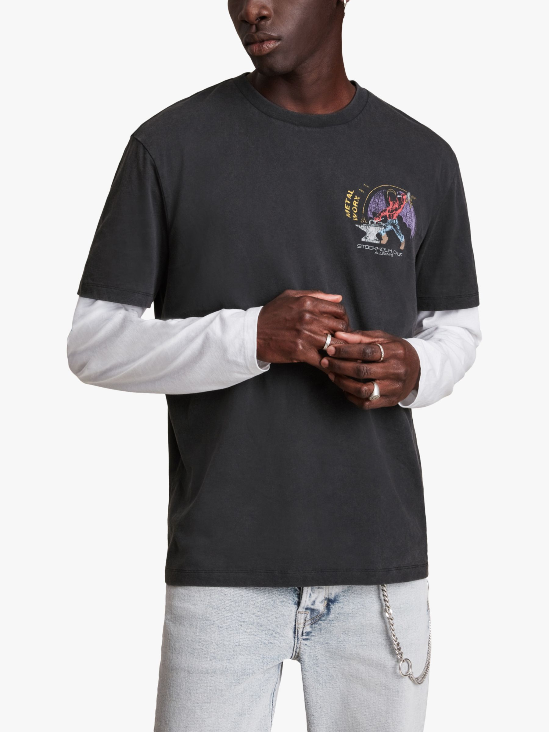 AllSaints Worx T-Shirt, Jet Black