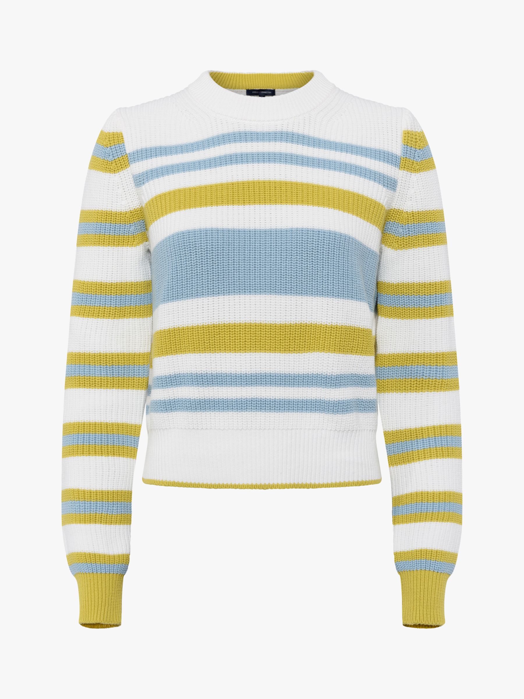 French Connection Kim Stripe Jumper, White/Multi at John Lewis & Partners