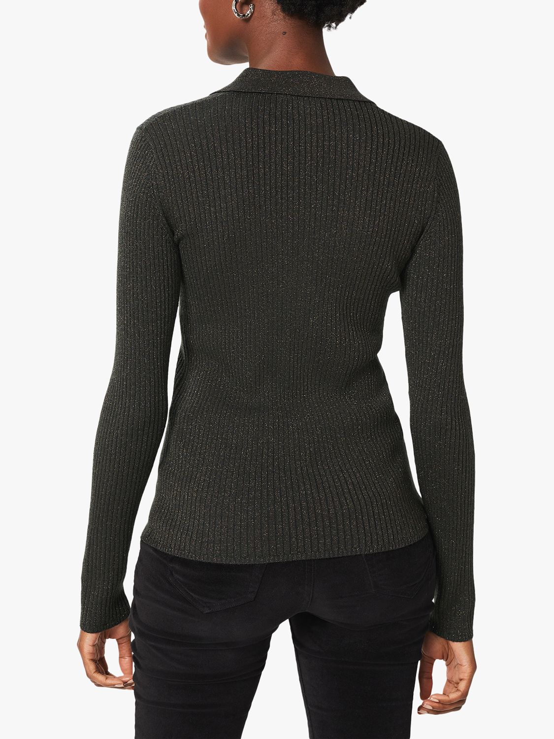 Buy Hobbs Alexis Sparkle Knitted Jumper, Green/Gold Online at johnlewis.com