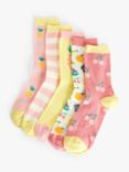 ANYDAY John Lewis & Partners Kids' Fruit Print Trainer Socks, Pack of 5, Multi
