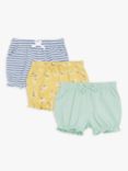 John Lewis & Partners Baby Floral Print Shorts, Pack of 3, Multi