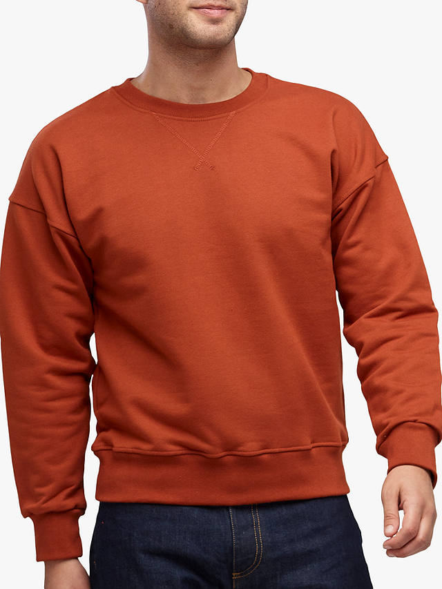 Community Clothing Cotton Crew Drop Shoulder Sweatshirt, Cinnamon