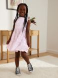 John Lewis ANYDAY Kids' Spot Stripe Shirt Dress, Pink
