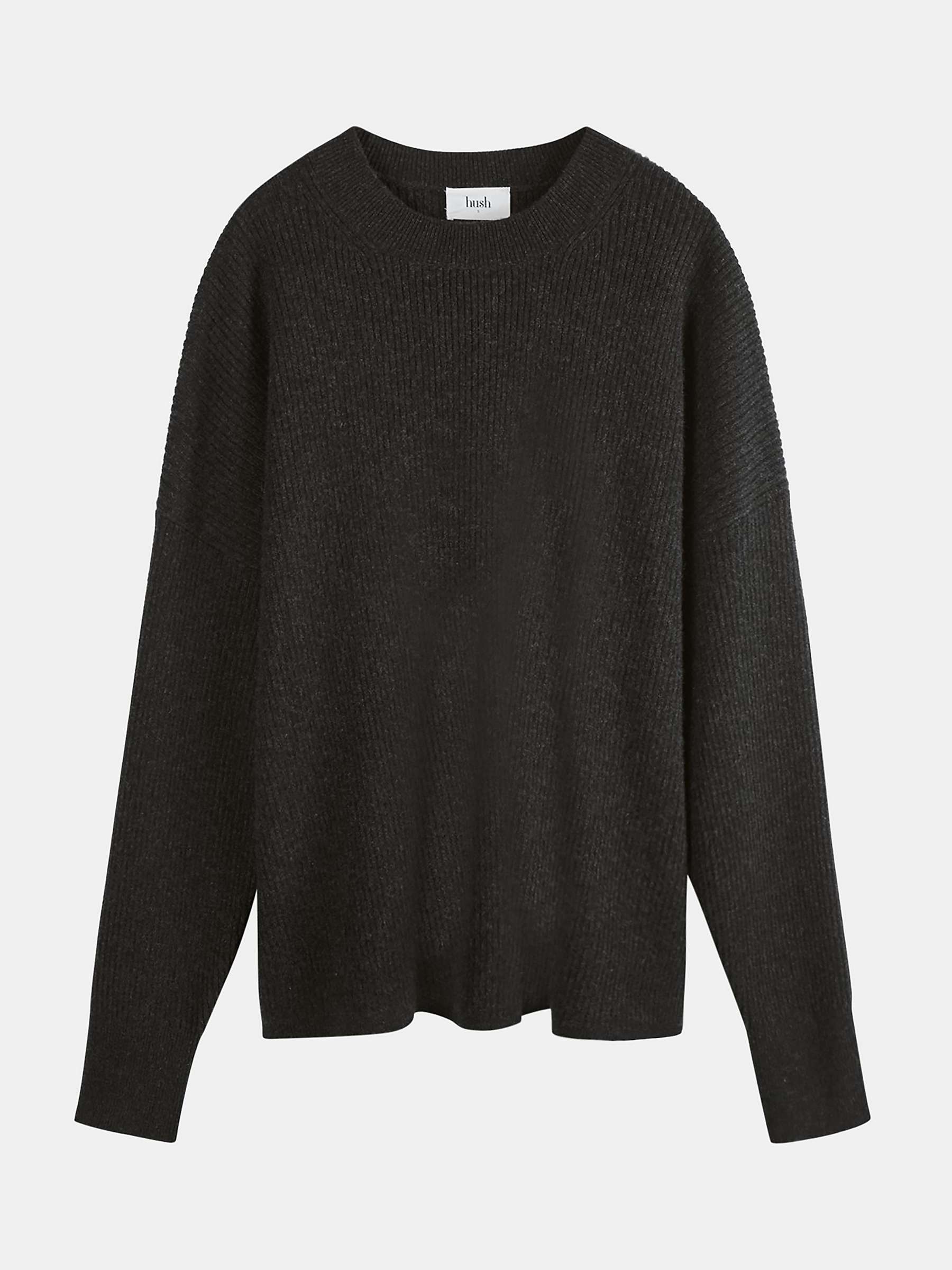 Buy HUSH Mae Relaxed Cashmere Lounge Top, Charcoal Marl Online at johnlewis.com