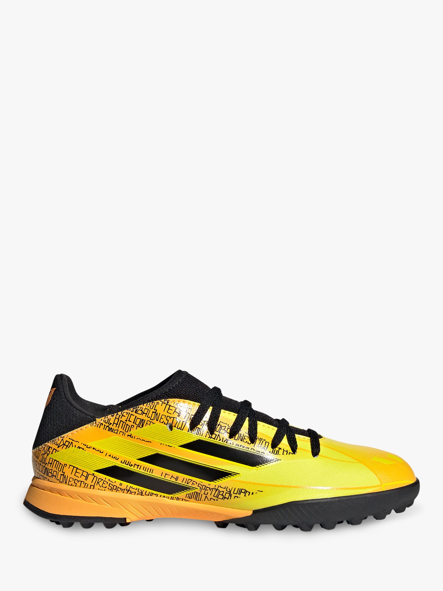 adidas Kids' X Speedflow Messi.3 Artificial Turf Boots, Black/Bright Yellow, 10
