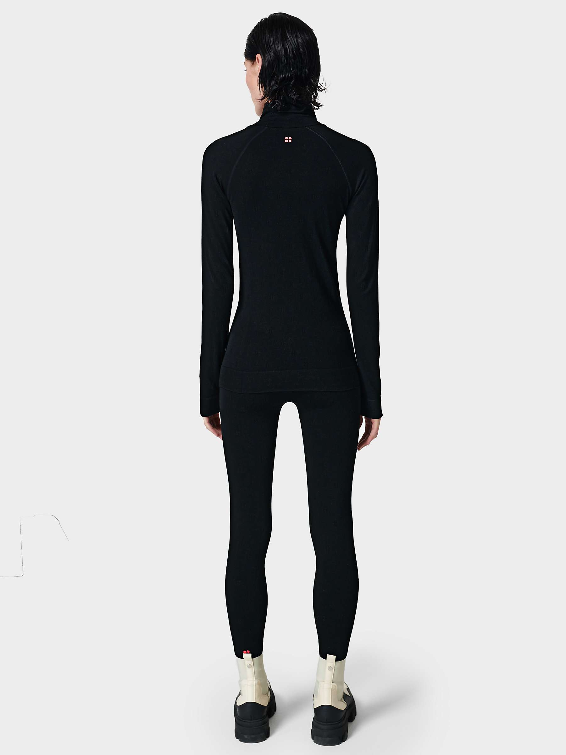 Buy Sweaty Betty Funnel Neck Base Layer Top, Black Online at johnlewis.com