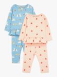 John Lewis & Partners Baby Bunny Print Pyjamas, Pack of 2, Multi