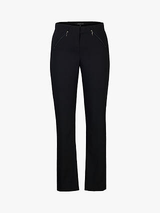 Chesca Zip Detail Stretch Trousers, Navy