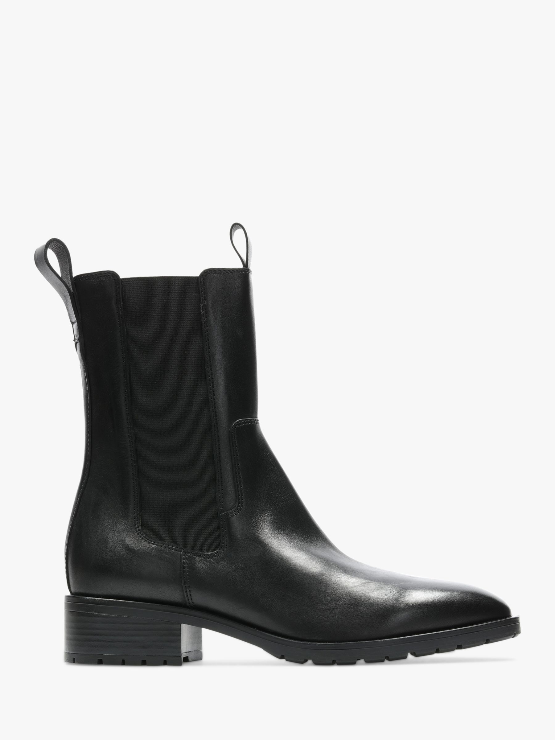 Clarks Lydia Top Leather Ankle Boots, Black at John Lewis & Partners