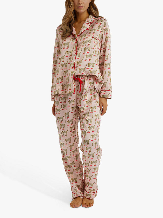 Playful Promises Bouffants Cheetah in Heels Long Sleeve Pyjama Top, Mixed Print