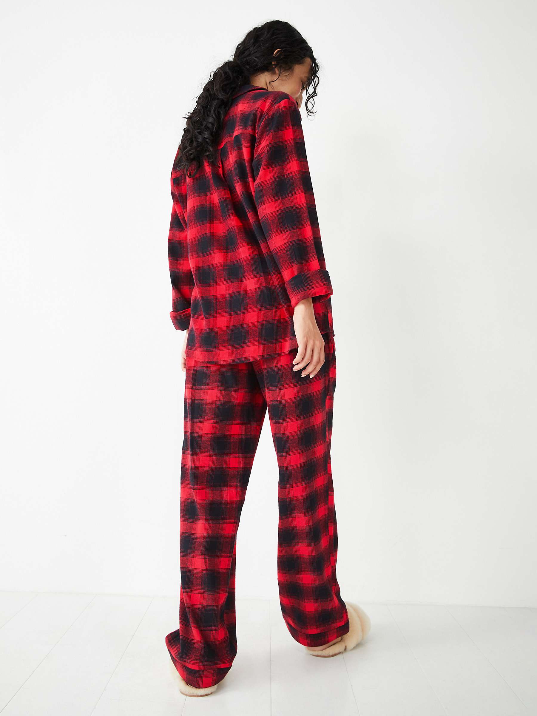 Buy HUSH Charlie Checked Brushed Cotton Pyjama Set, Red/Black Online at johnlewis.com