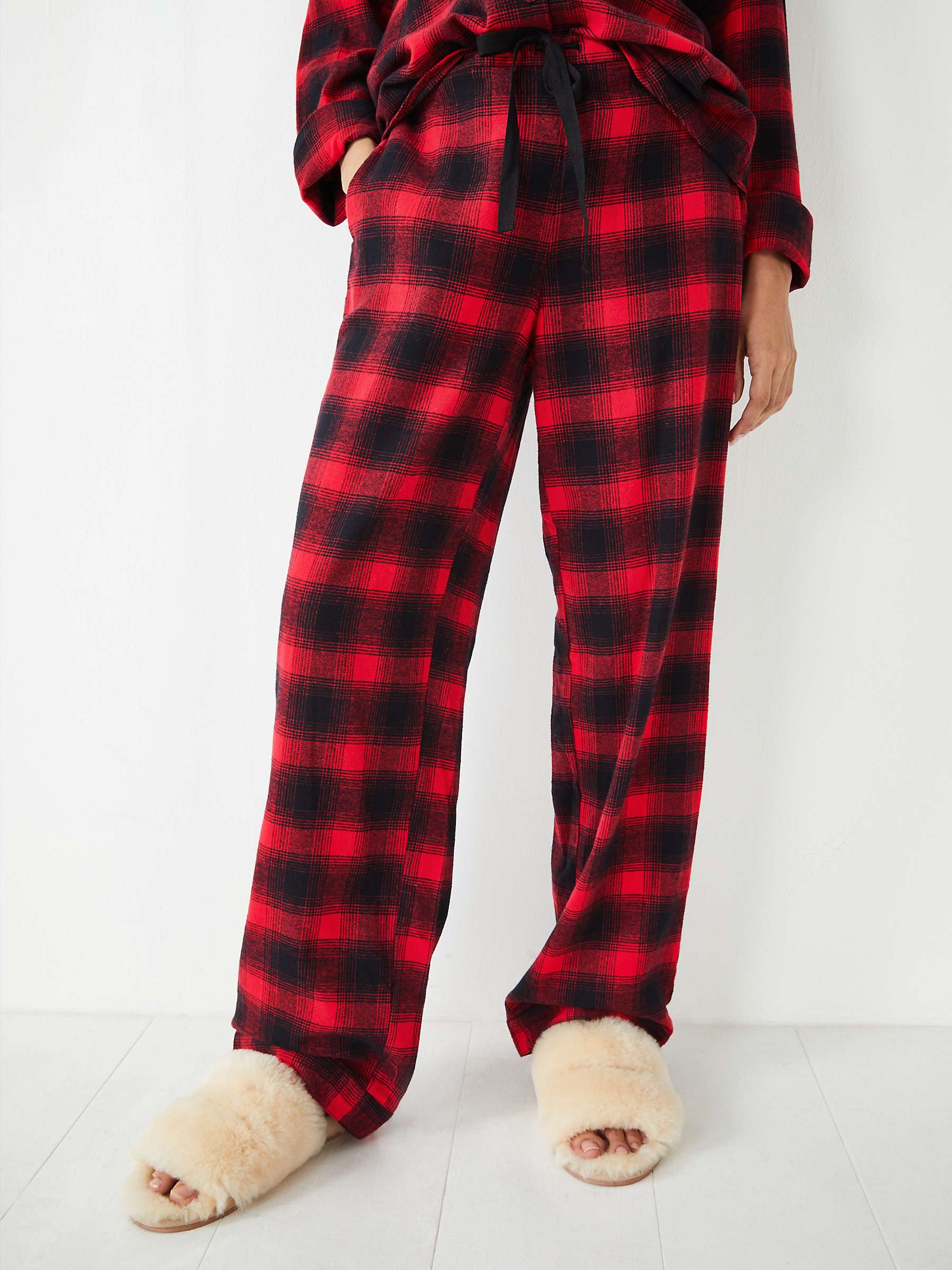 Buy HUSH Charlie Checked Brushed Cotton Pyjama Set, Red/Black Online at johnlewis.com