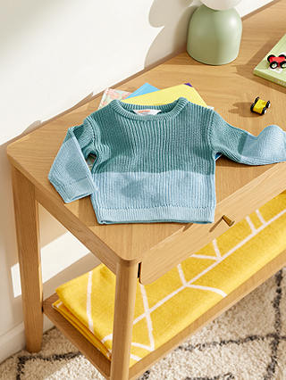 John Lewis ANYDAY Baby Colour Block Knit Jumper, Blue