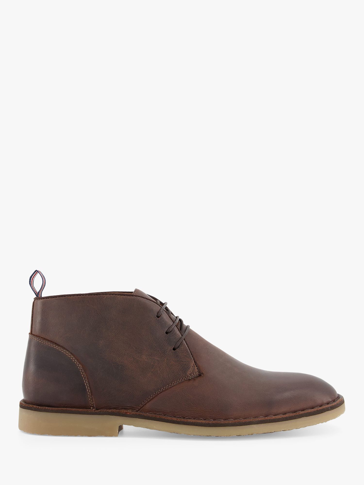 Dune Cash Leather Chukka Boots, Brown at John Lewis & Partners