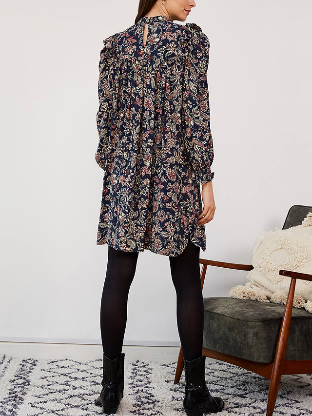 Baukjen Athelie Paisley Mini Dress, Indigo/Multi at John Lewis & Partners