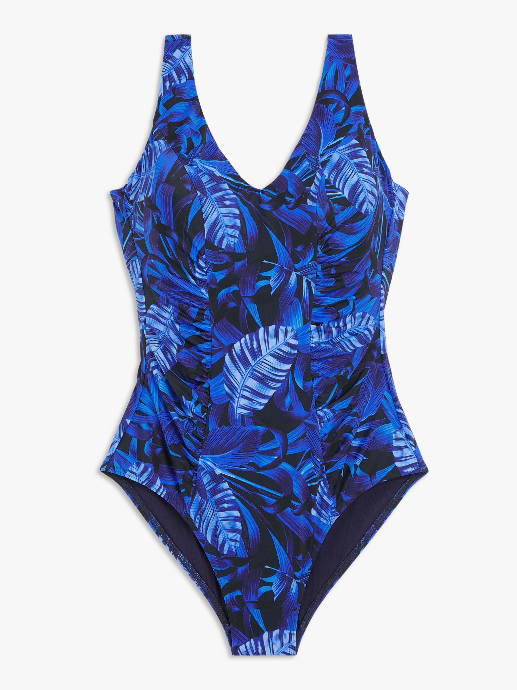 John Lewis Bahama Ruched Swimsuit, Blue at John Lewis & Partners