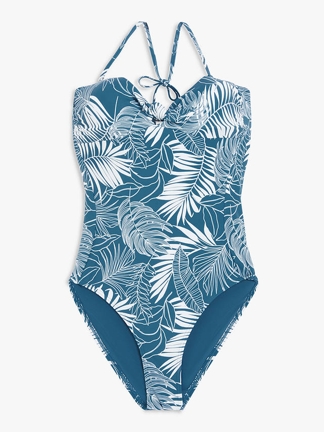 John Lewis Mirage Knotted Front Swimsuit, Teal