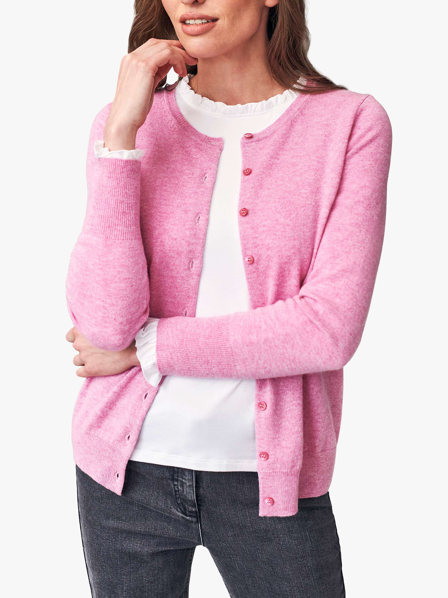 Buy Pure Collection Crew Neck Cashmere Cardigan Online at johnlewis.com