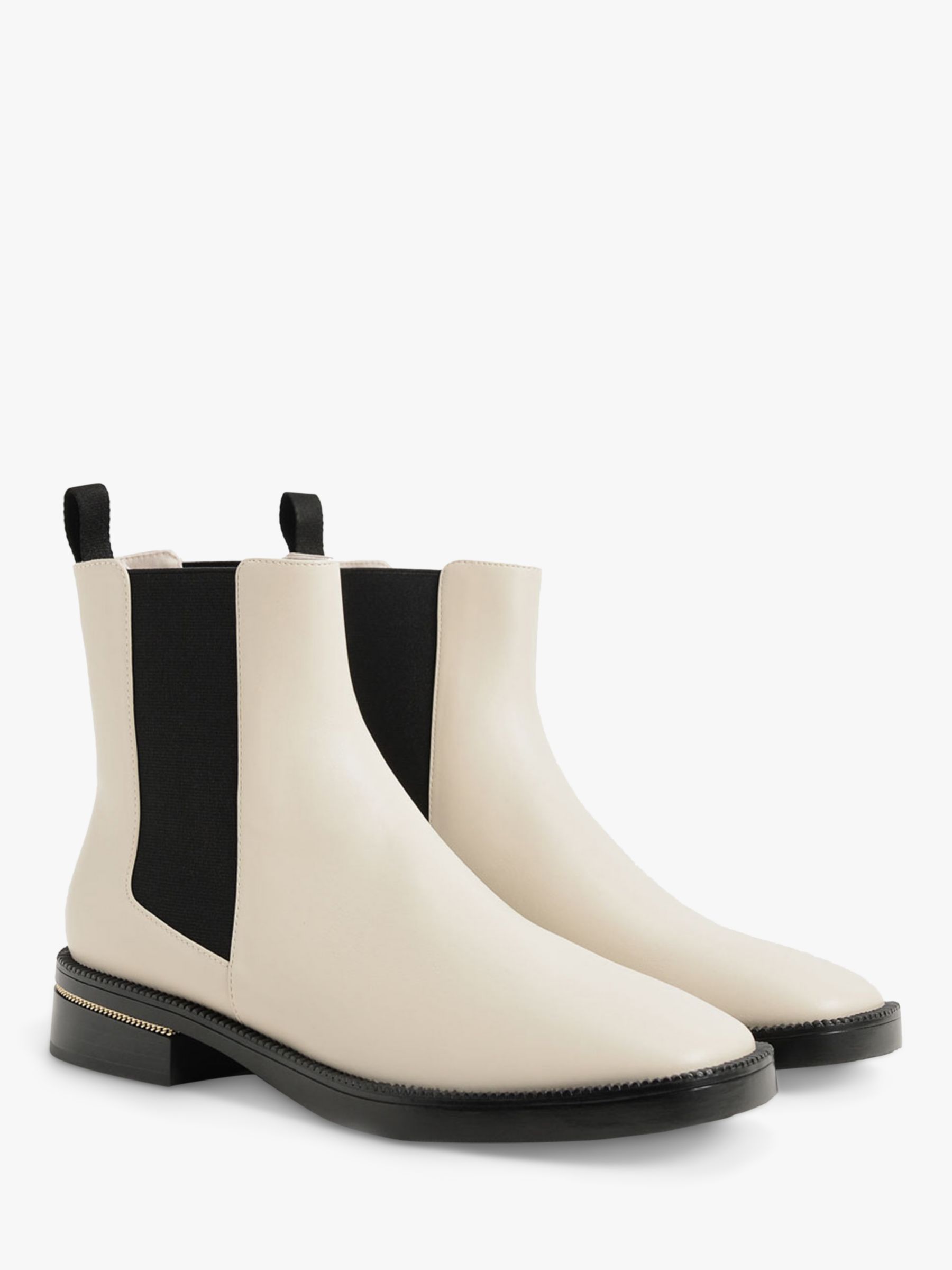 CHARLES & KEITH Faux Leather Chelsea Boots, Chalk at John Lewis & Partners