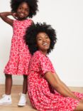 ANYDAY John Lewis & Partners Kids' Mini Me Ditsy Floral Tiered Dress, Watermelon