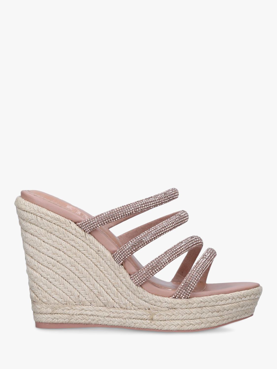 Carvela Sassy Embellished Wedge Heel Sandals, Pink Blush at John Lewis ...