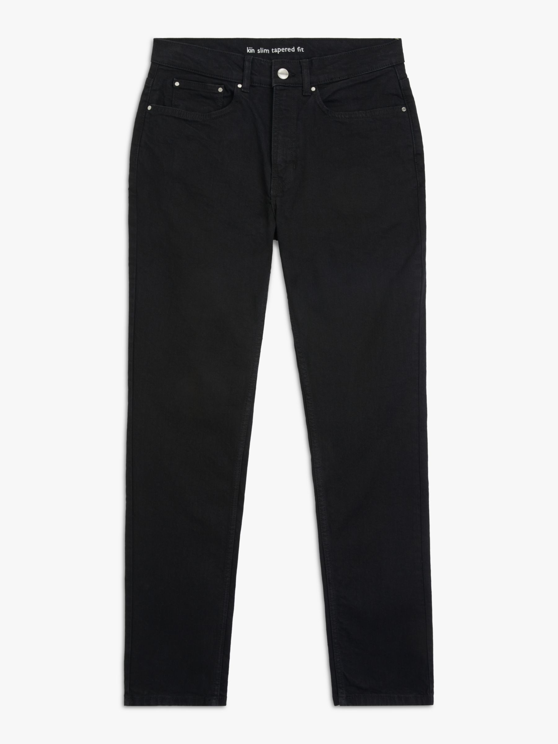 Kin Slim Tapered Fit Denim Jeans, Black at John Lewis & Partners