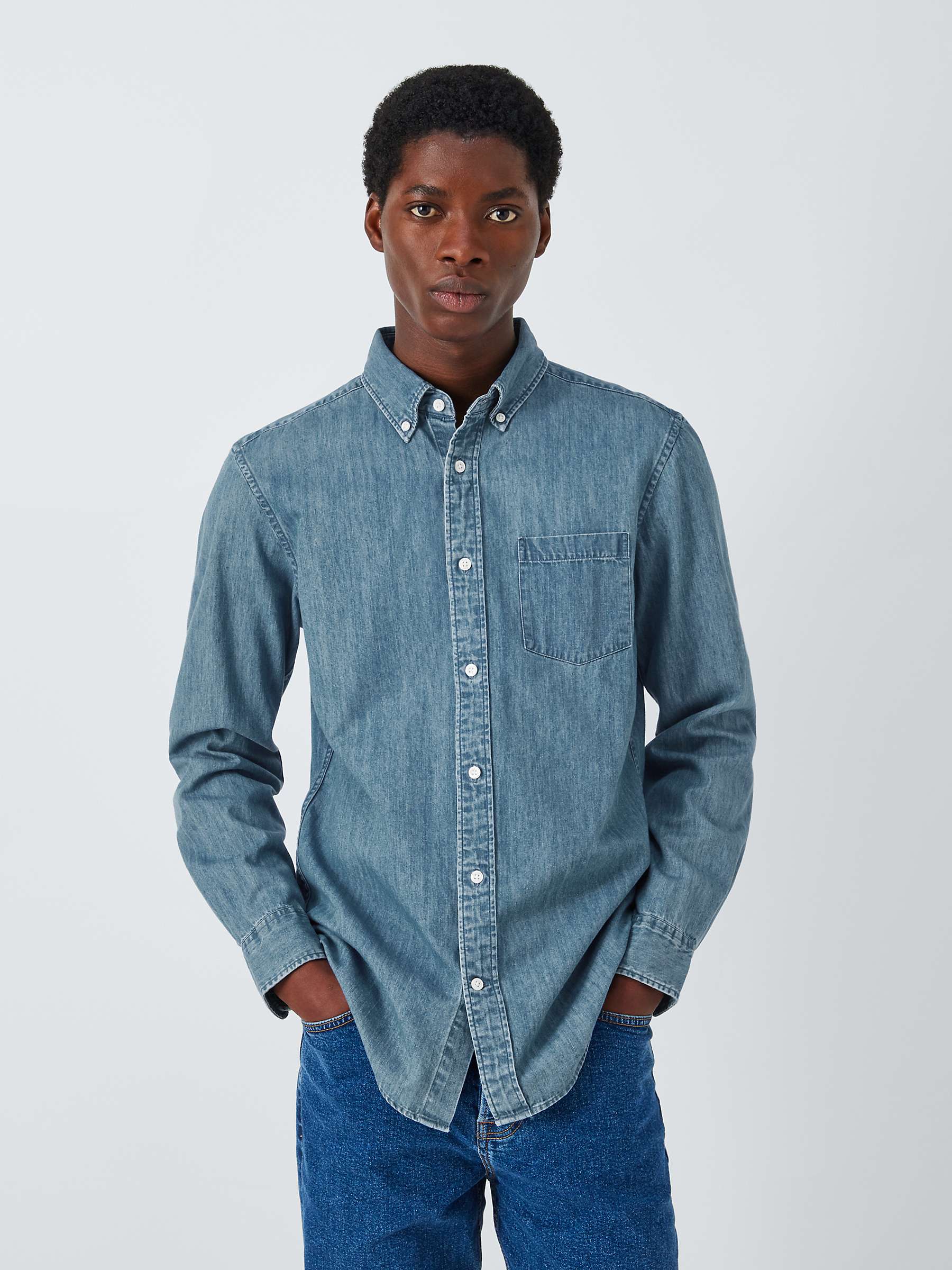 Buy John Lewis Regular Fit Denim Shirt, Blue Online at johnlewis.com