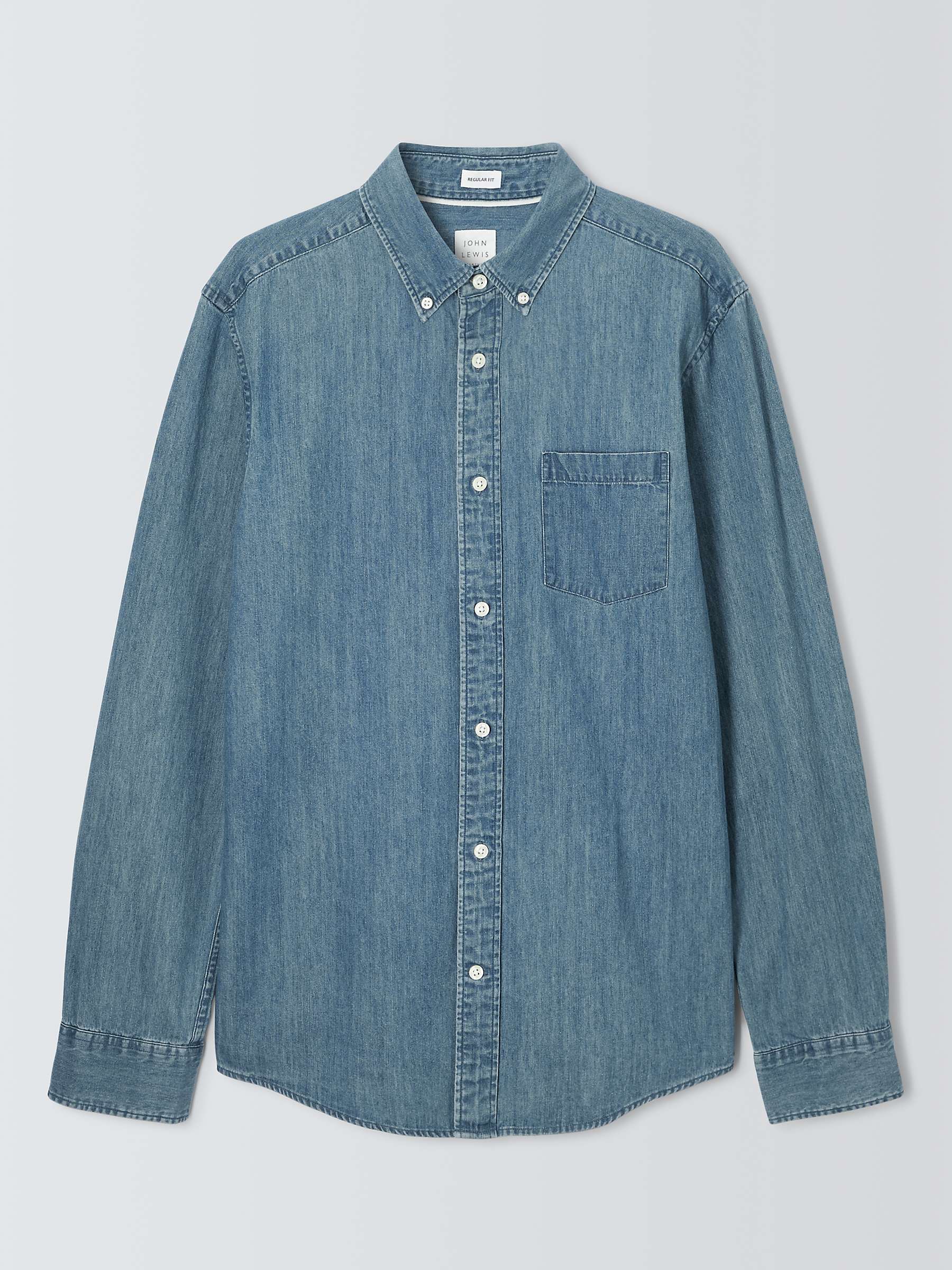 Buy John Lewis Regular Fit Denim Shirt, Blue Online at johnlewis.com