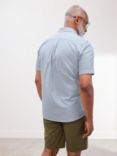 John Lewis Regular Fit Short Sleeve Stripe Shirt, Blue