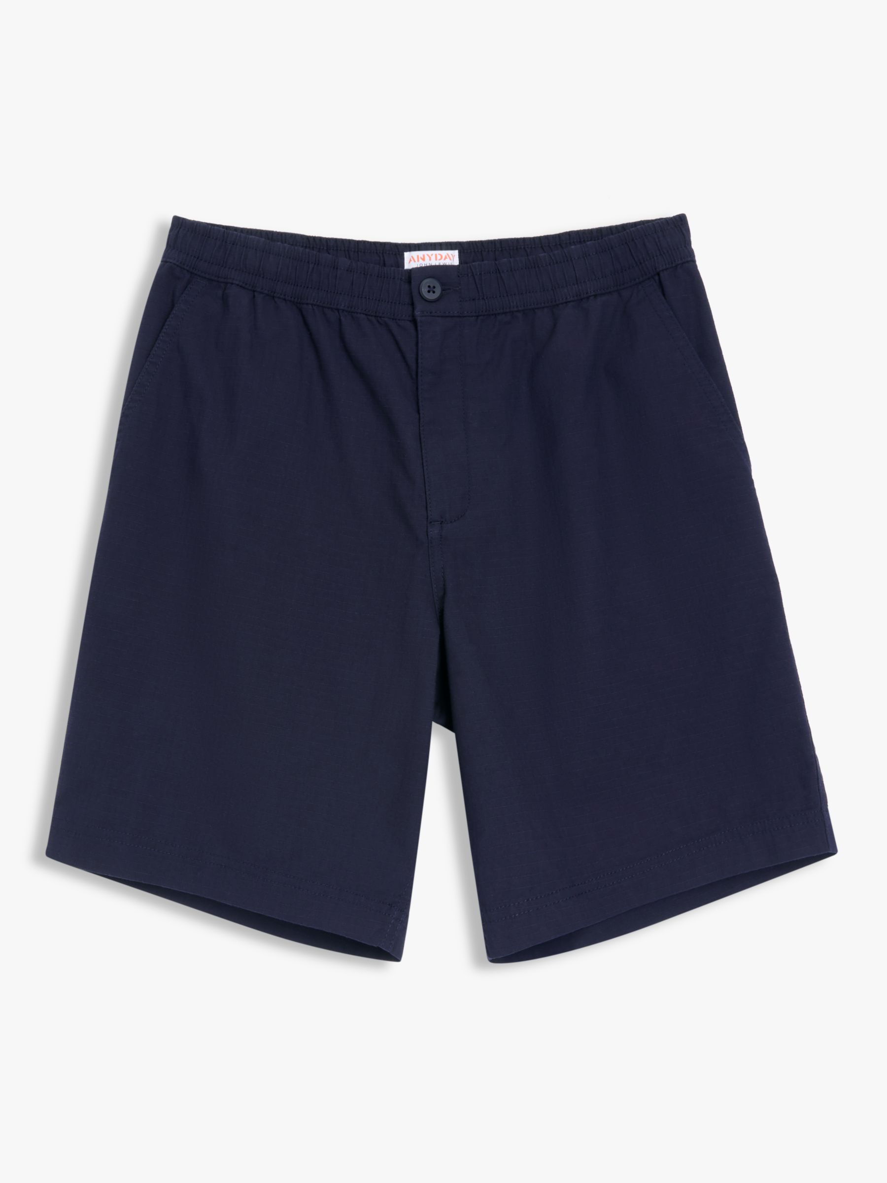 John Lewis ANYDAY Cotton Ripstop Shorts, Navy, S