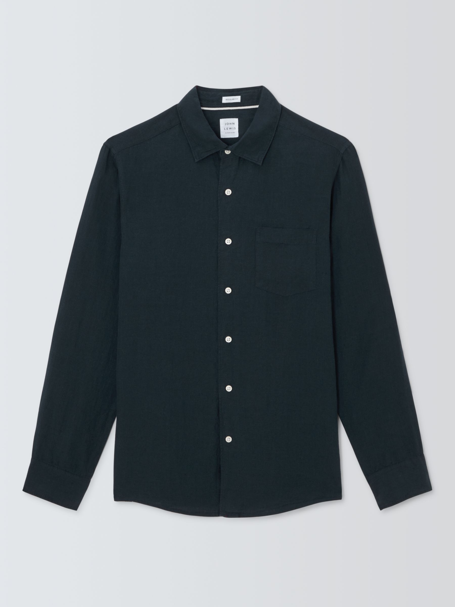 Linen Shirt Long Sleeve - Navy
