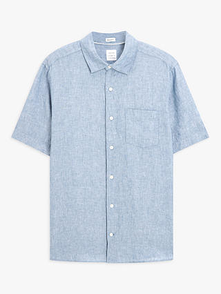 John Lewis Linen Regular Fit Shirt, China Blue