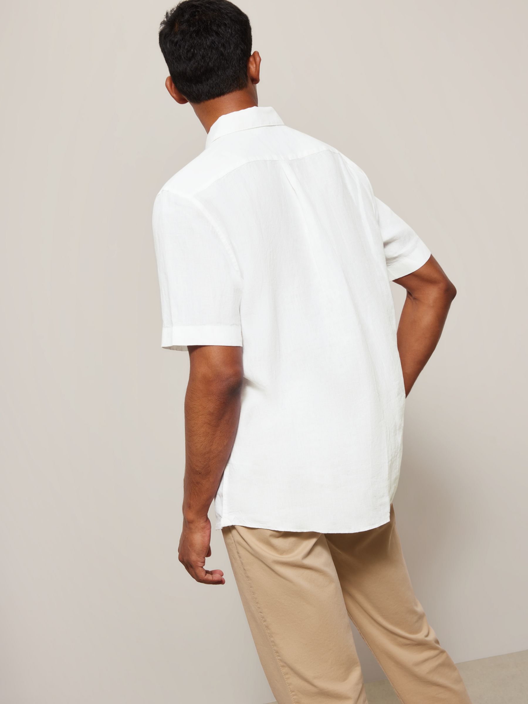 John Lewis Linen Regular Fit Shirt, White, S