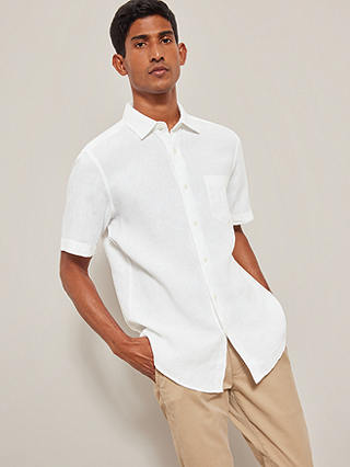 John Lewis Linen Regular Fit Shirt, White