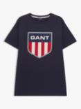 GANT Kids' Organic Cotton Retro Shield Logo Short Sleeve T-Shirt