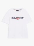 GANT Kids' Shield Logo Short Sleeve T-Shirt, White