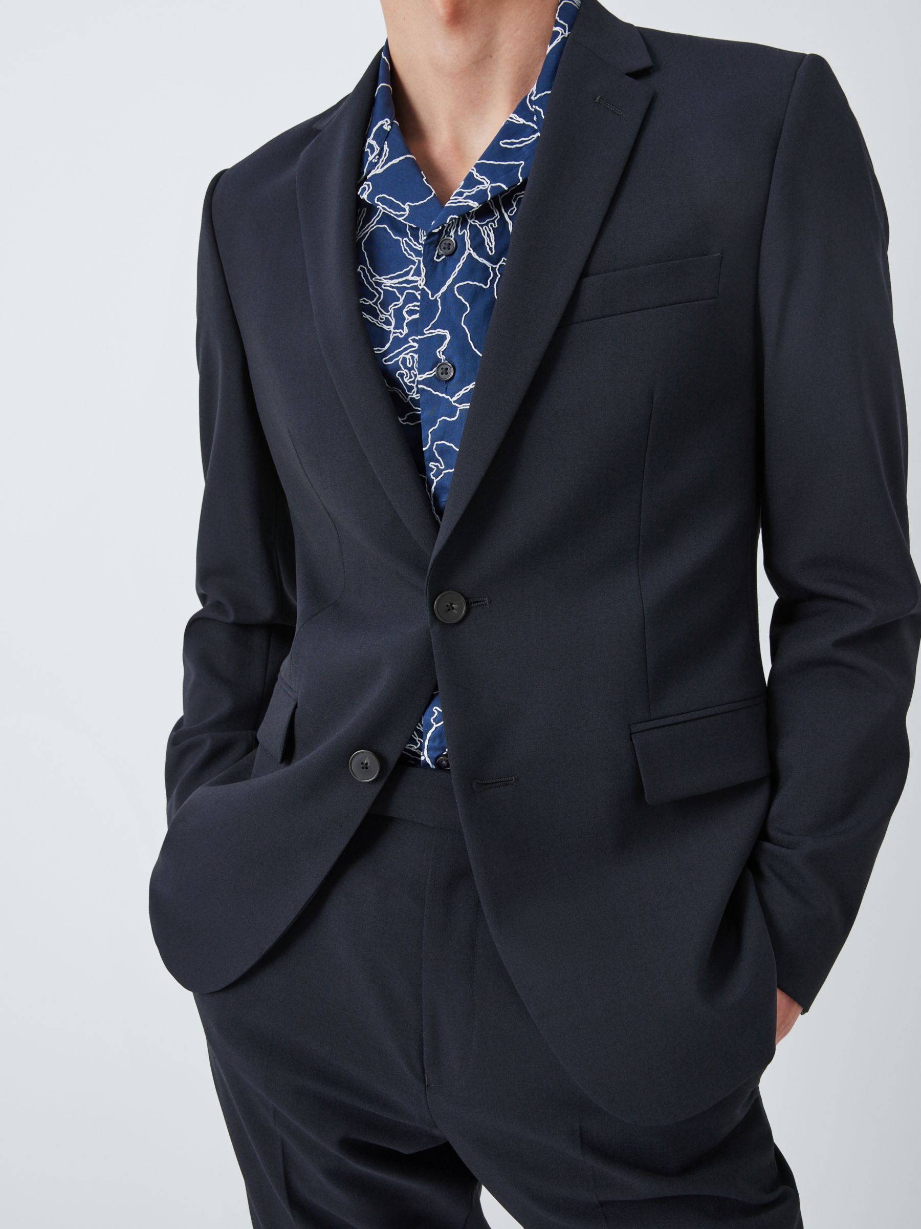 Kin Wool Blend Slim Fit Notch Lapel Suit Jacket, Navy, 36R