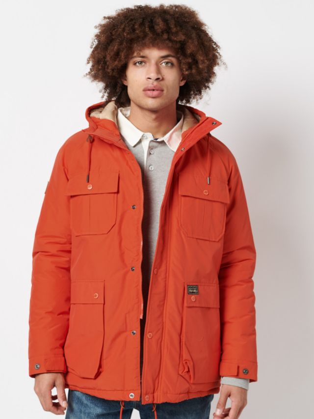 Superdry Mountain Parka Jacket, Deep Orange, XS