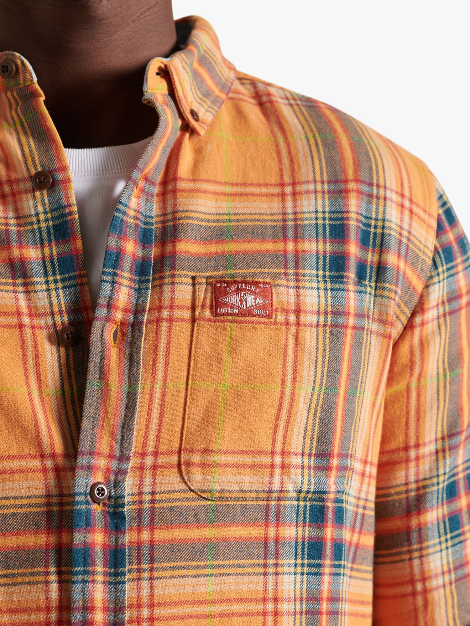 Superdry Organic Cotton Heritage Lumberjack Check Shirt, Sunset Check