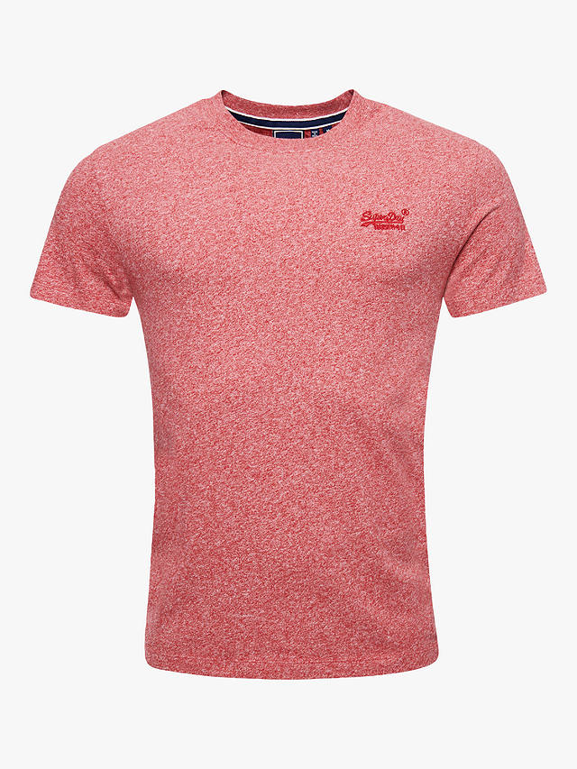 Superdry Organic Cotton Vintage Logo Slim Fit T-Shirt, Mid Red Grit