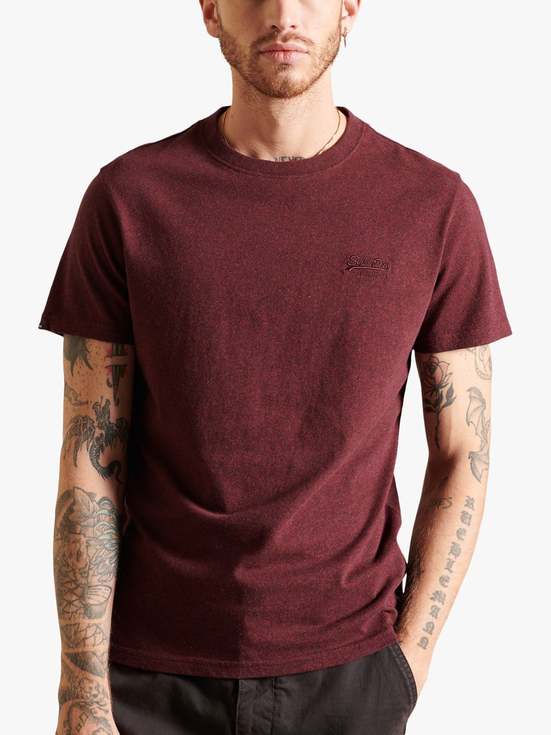 Buy Superdry Burgundy Marl Organic Cotton Vintage Embroidered T-Shirt from  Next Israel