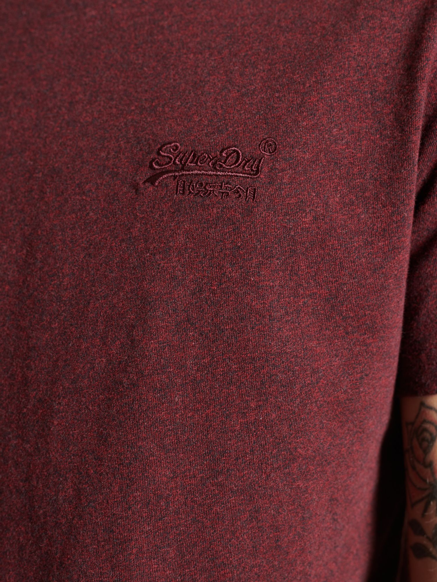 Superdry Organic Cotton Vintage Logo Slim Fit T-Shirt, Deepest Burgundy ...
