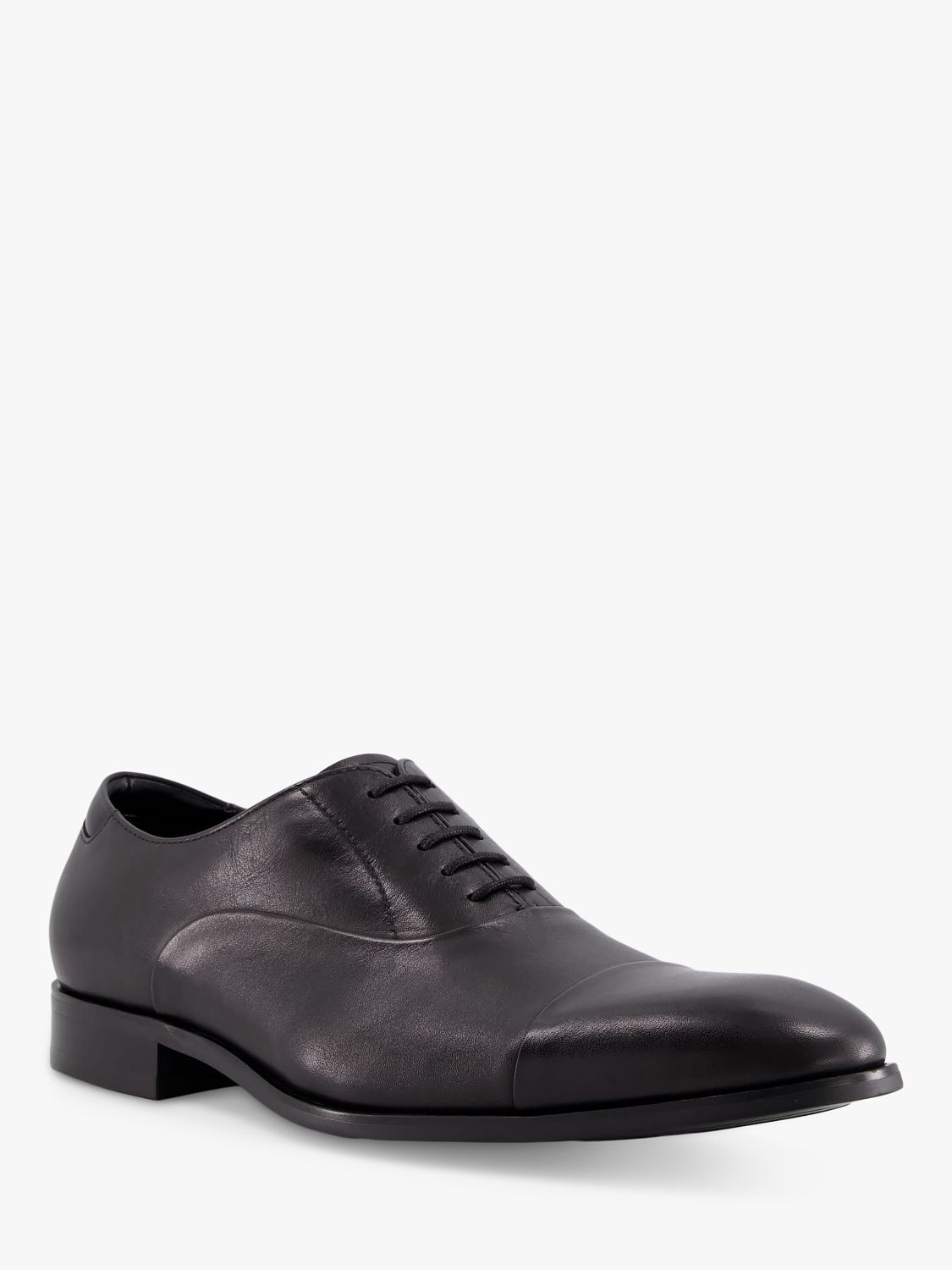 Dune Secrecy Leather Derby Shoes, Black at John Lewis & Partners