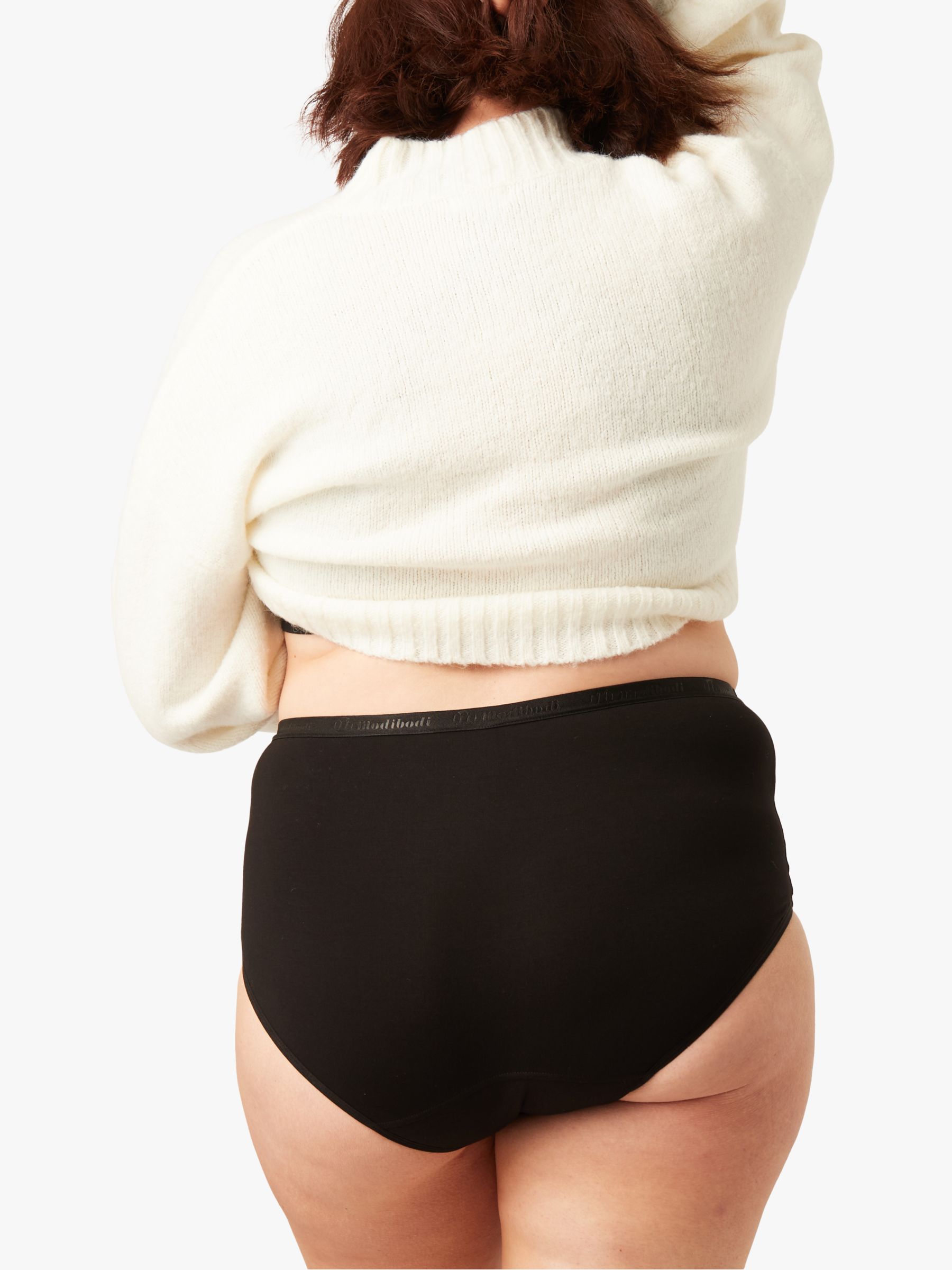 Modibodi Sensual French Cut Moderate to Heavy Absorbency Knickers, Black at  John Lewis & Partners