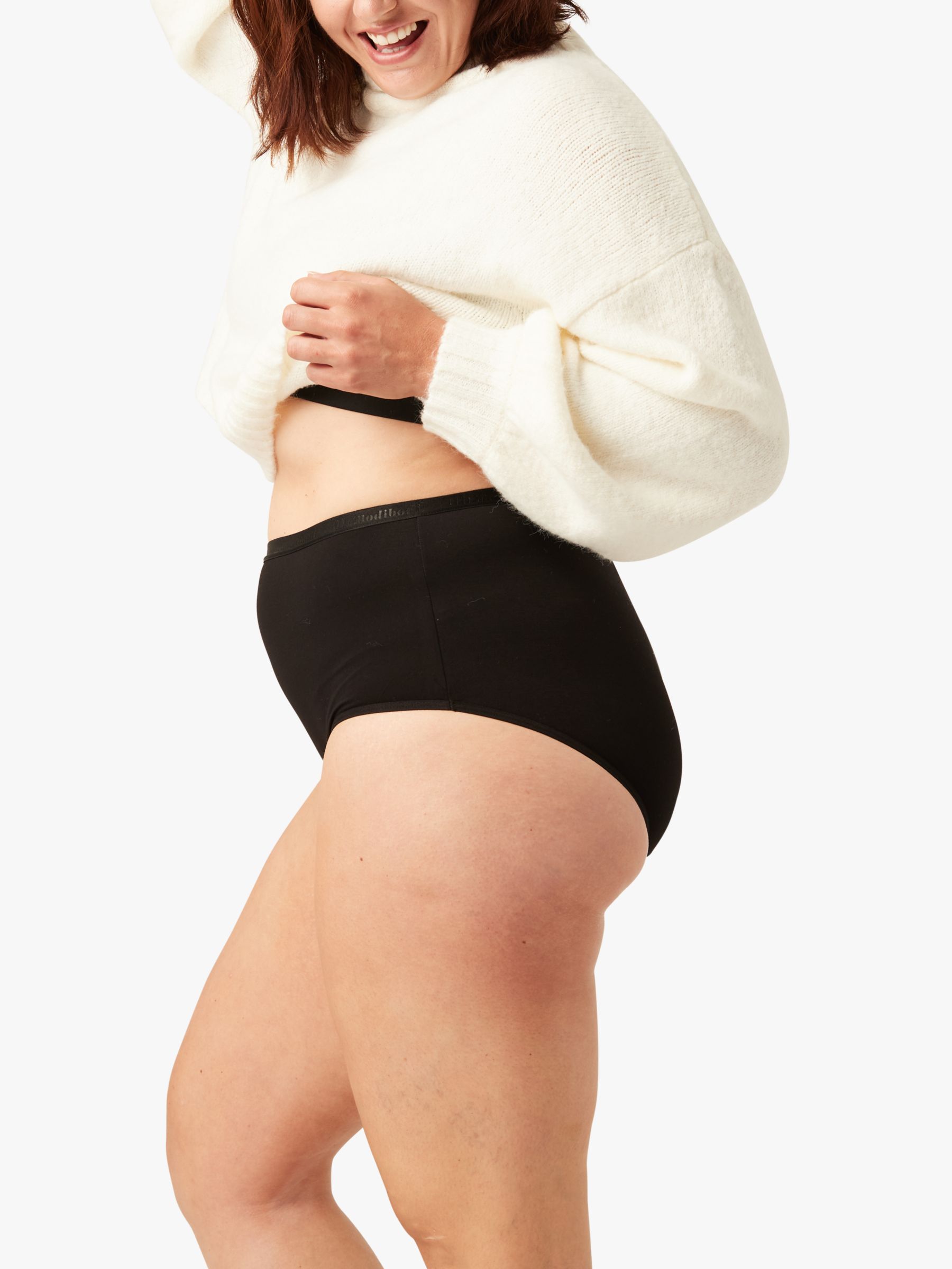 Buy Modibodi Classic Full Brief Moderate to Heavy Absorbency Knickers, Black Online at johnlewis.com