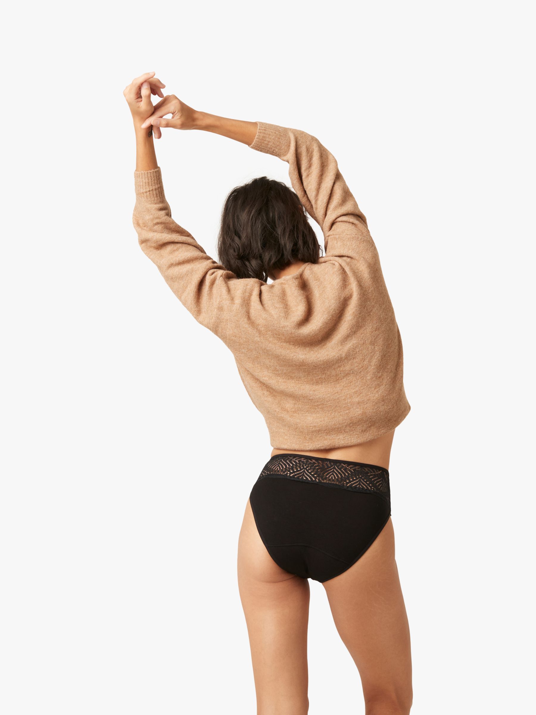 Modibodi Sensual French Cut Moderate to Heavy Absorbency Knickers, Black at  John Lewis & Partners
