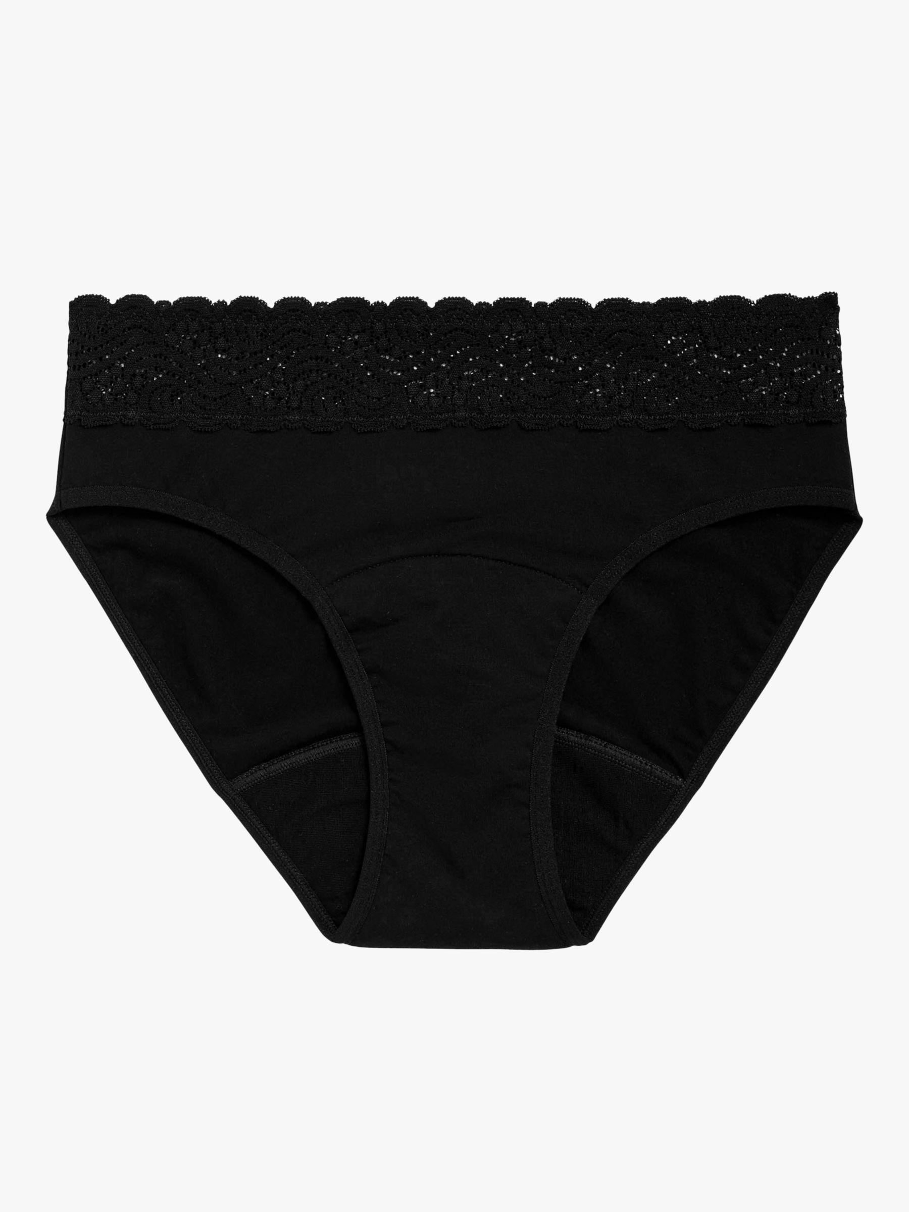 Modibodi Sensual High Waist Bikini Moderate to Heavy Absorbency Knickers , Black, 8